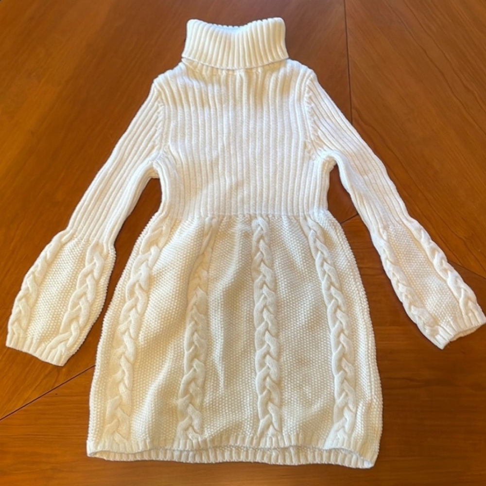 Cable Knit Sweater Dress Ivory White Cozy Aesthetic Midi Holiday Colder Days NEW